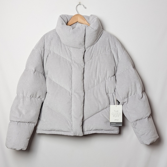 NWT WILFRED Cloud Puff Coat Gull Grey Cush Cord Corduroy Jacket M Aritzia - Picture 8 of 14
